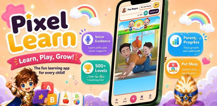 Voice-guided letters and numbers learning activities
